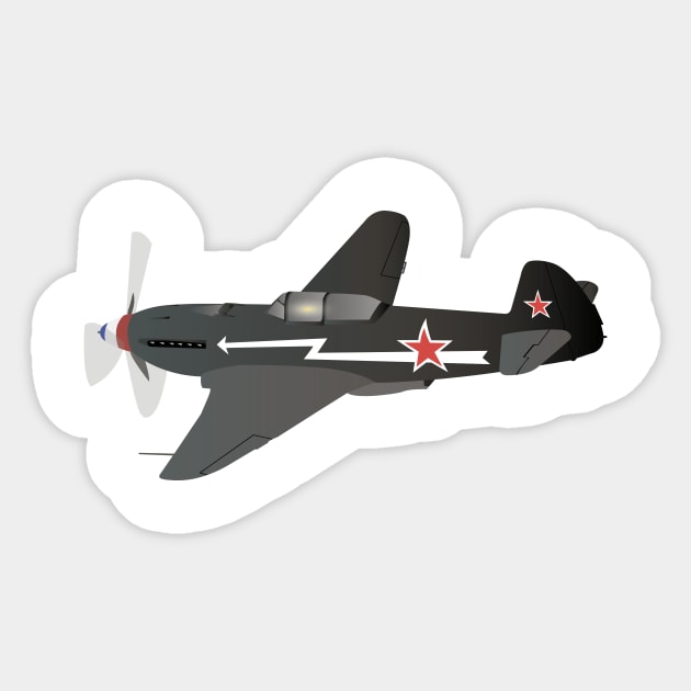 Soviet Yak-3 WW2 Fighter Aircraft Sticker by NorseTech